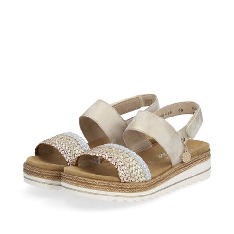 Remonte Copper Gold and Silver Leather Sandals (Elle Collection)