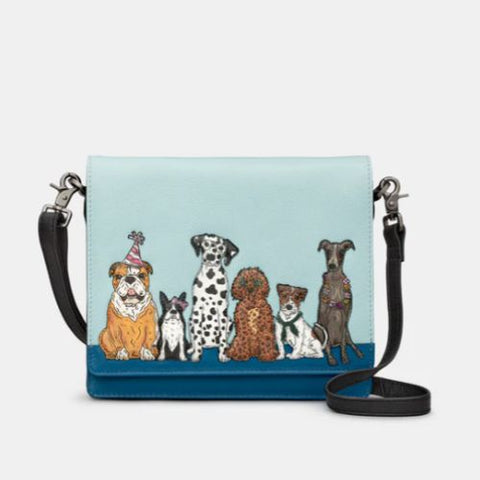 Yoshi "Party Dogs" Leather Flap Over Cross Body Bag YB238