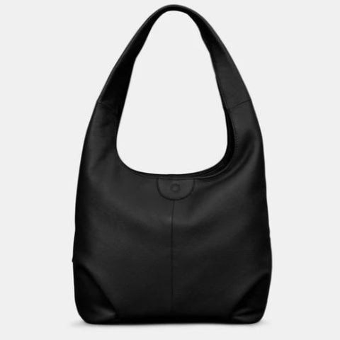 Yoshi "Meehan" Leather Slouch Shoulder Bag YB31 Black