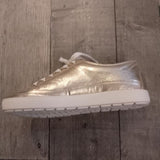 Caprice Gold Leather Lace-Up Trainer