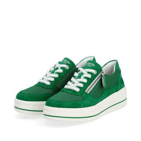 Remonte Apple Green Suede Leather Trainers