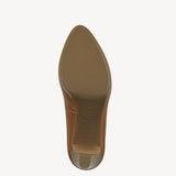 Tamaris "Cognac" Tan Leather Court Shoe