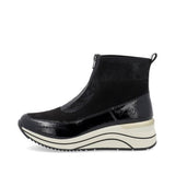 Remonte Black and White Wedge Ankle Boot