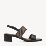 Marco Tozzi Black Combination Block Heeled Sandal