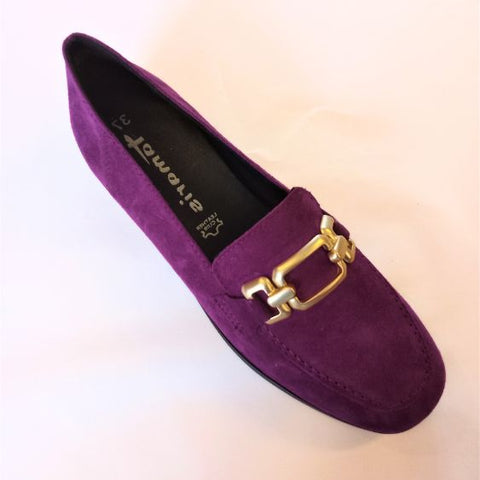 Tamaris Purple Suede Leather Loafer