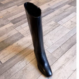 Tamaris Black Leather Block Heeled Boot