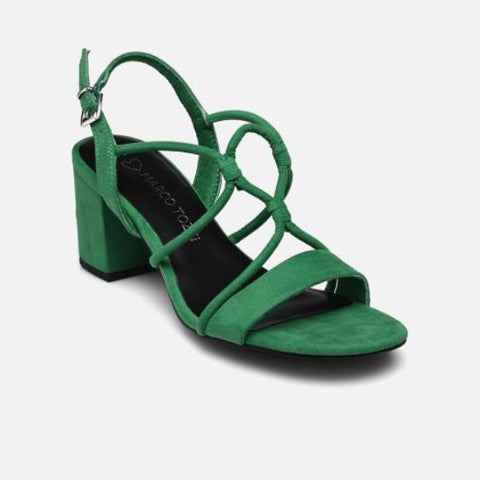 Marco Tozzi Leaf Green Block Heeled Sandal
