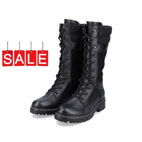 Remonte Black 3/4 Length Weather Boot