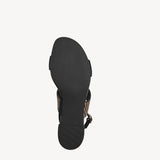 Marco Tozzi Black Combination Block Heeled Sandal