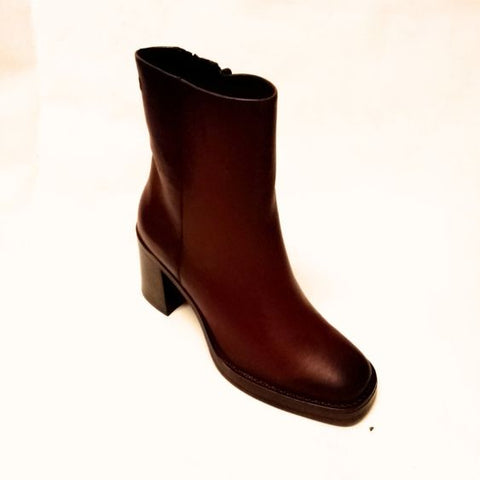 Tamaris Brown Leather Platform Sole Heeled ankle Boot