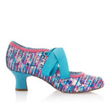 Ruby Shoo "Peyton" Aqua Sequins Low Heeled Shoe