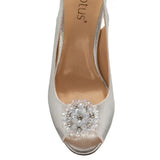 Lotus "Elodie" Silver Shimmer Heeled Sandal