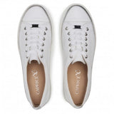 Caprice White Leather Trainers 23654