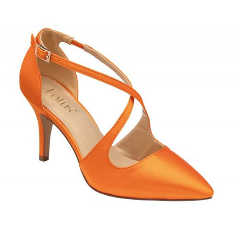 Lotus "Willow" Orange Satin Court Shoe