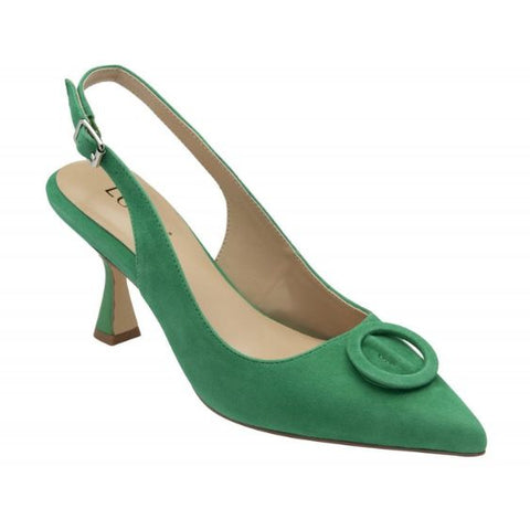 Lotus Delfina Green Suede Kitten Heel Shoe