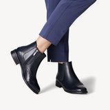 Tamaris Navy Leather Chelsea Boot