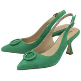 Lotus Delfina Green Suede Kitten Heel Shoe