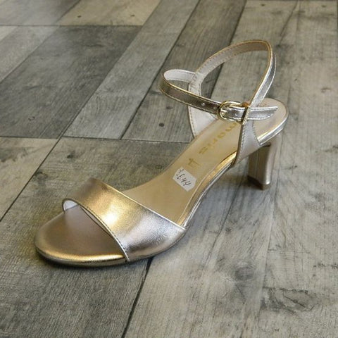 Tamaris Ladies Gold High Heel Sandals Tamaris 28204-968 Gold Fast
