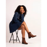 Lunar Izzie Tan Button Ankle Boot