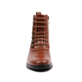 Lunar Izzie Tan Button Ankle Boot