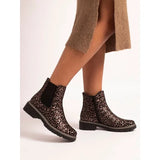 Lunar Brighton Black/ Gold Ankle Boot