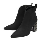 Lotus Lori Black Diamante Heeled Boots