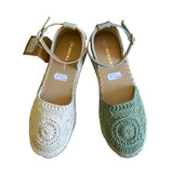 Marco Tozzi Crochet Espadrille in Sage or Cream
