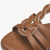 Tamaris "1-28130-42-305" Flat Gladiator Sandal in Cognac