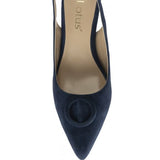Lotus Delfina Navy Suede Kitten Heel Shoe