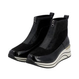 Remonte Black and White Wedge Ankle Boot