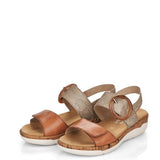 Remonte Adjustable Width Tan Leather Sandal