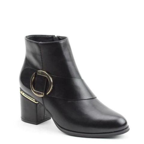 Heavenly Feet Belladonna Black Heeled Ankle Boot