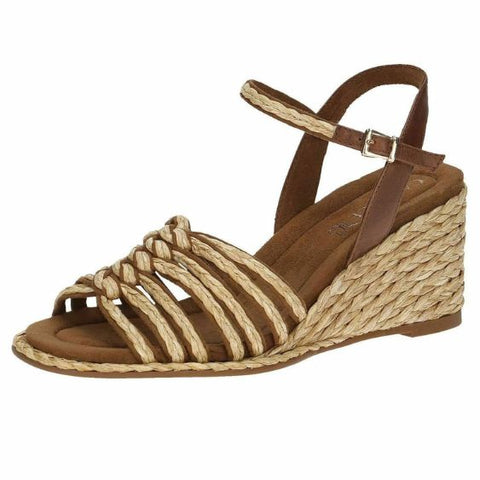 Caprice Cognac Tan Wedge Sandal