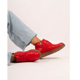Lunar Claire Red Leather Ankle Boot