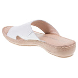 Marco Tozzi White Leather Toe Loop Sandals