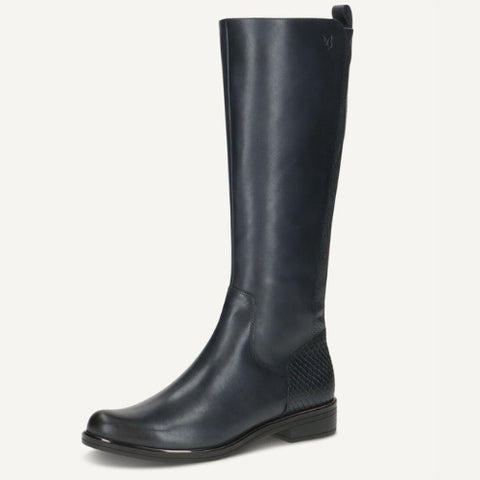 Caprice Leather Knee Length Boot In Ocean Comb