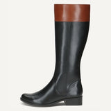 Caprice Two Tone Knee Length Black/Tan Leather Boots