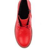 Lunar Claire Red Leather Ankle Boot