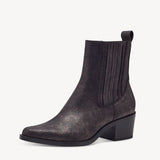 Tamaris Metallic Block Heeled Ankle Boot