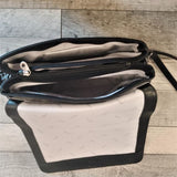 Yoshi Black Leather "Bexley" Flap Over Shoulder Bag