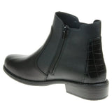 Remonte Black Leather Ankle Boots