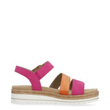 Remonte Pink and Orange Adjustable Leather Sandal