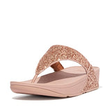 FitFlop Lulu Glitter Thong Sandals in Rose Gold