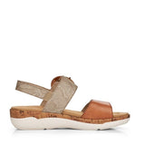Remonte Adjustable Width Tan Leather Sandal