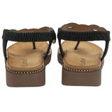 Lotus "Alcina" Bejewelled Toe-Post Sandal in Black