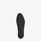 Tamaris Black Leather Ballerina Pump with Cross Strap