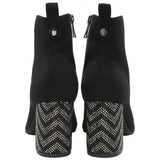 Lotus Lori Black Diamante Heeled Boots