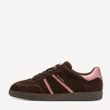 Tamaris Suede Trainer in Mocha Brown