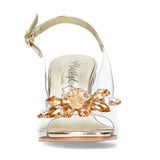 Misstyl by Laura Vita "Mira" Perspex Peep-toe Heels in D'Or (Gold)