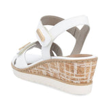 Remonte White  Leather Wedge Sandal